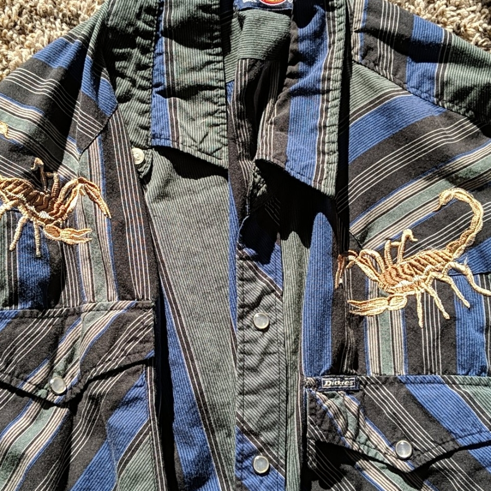 Unique Chain Stitched Dickies Snap Shirt